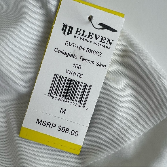 EleVen by Venus Williams | Preppy Collegiate Tennis Skirt Skort White | M - Picture 10 of 12